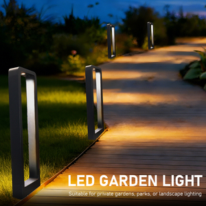 Modern Square Warm White Waterproof Aluminum Outdoor Garden Led Lawn Bollard Light