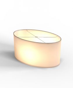 Oval replacement lamp shade for narrow hotel nightstands