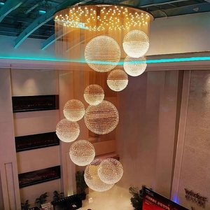JYLIGHTING Modern Luxury Crystal Chandelier for Hotel Lobby High Ceiling Villa Stair