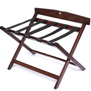 Folding Walnut Wooden Hotel Luggage Rack In Room