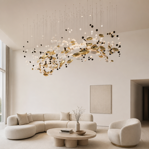 Modern Style Indoor Decoration Hotel Lobby Villa Staircase Custom Glass LED Chandelier