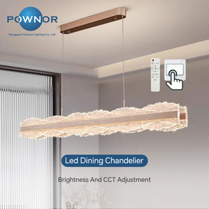 Luxury Modern Long Hanging Home Dining bar Chandelier Lamp With Remote Aluminum Acrylic