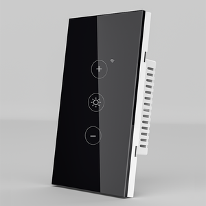 3 Gang WiFi Smart Dimmer Switch 90-250V Touch Glass Panel with Neutral Wire and App Voice Control