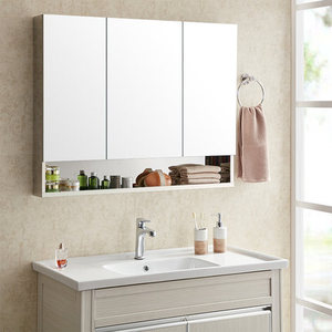 Hot Sale Bathroom Medicine Cabinet 304 Stainless Steel 3 Doors Storage Cabinet Mirror Cabinet