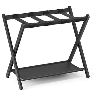 High Loading Capacity Metal Luggage Stand With 5 Nylon Straps