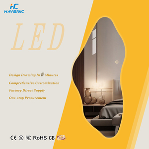Frameless Asymmetrical Dimmable Anti Fog Touch Sensor Smart LED Mirror