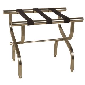 Style LR-124 Classic Wooden Luggage Rack with Back Guard