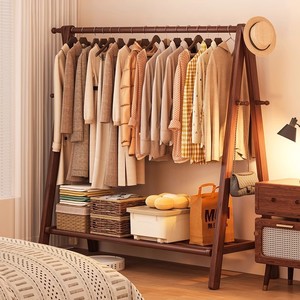 Solid Wood Floor-Standing Bedroom Coat Rack