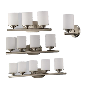 Opal Glass Brushed Nickel Vanity Mirror Lamp Fixture